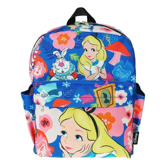 Disney's Alice in Wonderland Talking Flowers Canvas Print Nylon Mini Backpack - Picture 1 of 6